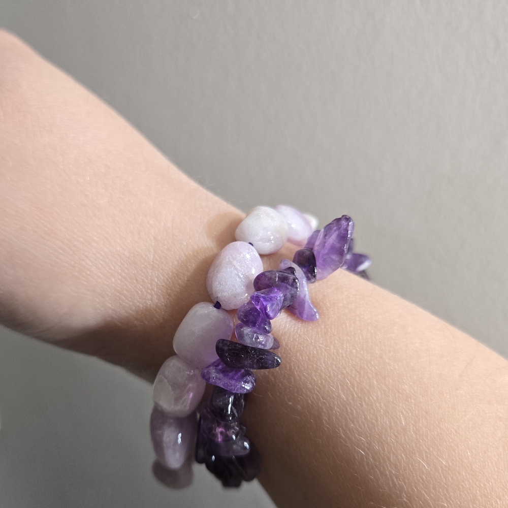 Kunzite & Amethyst Bracelets